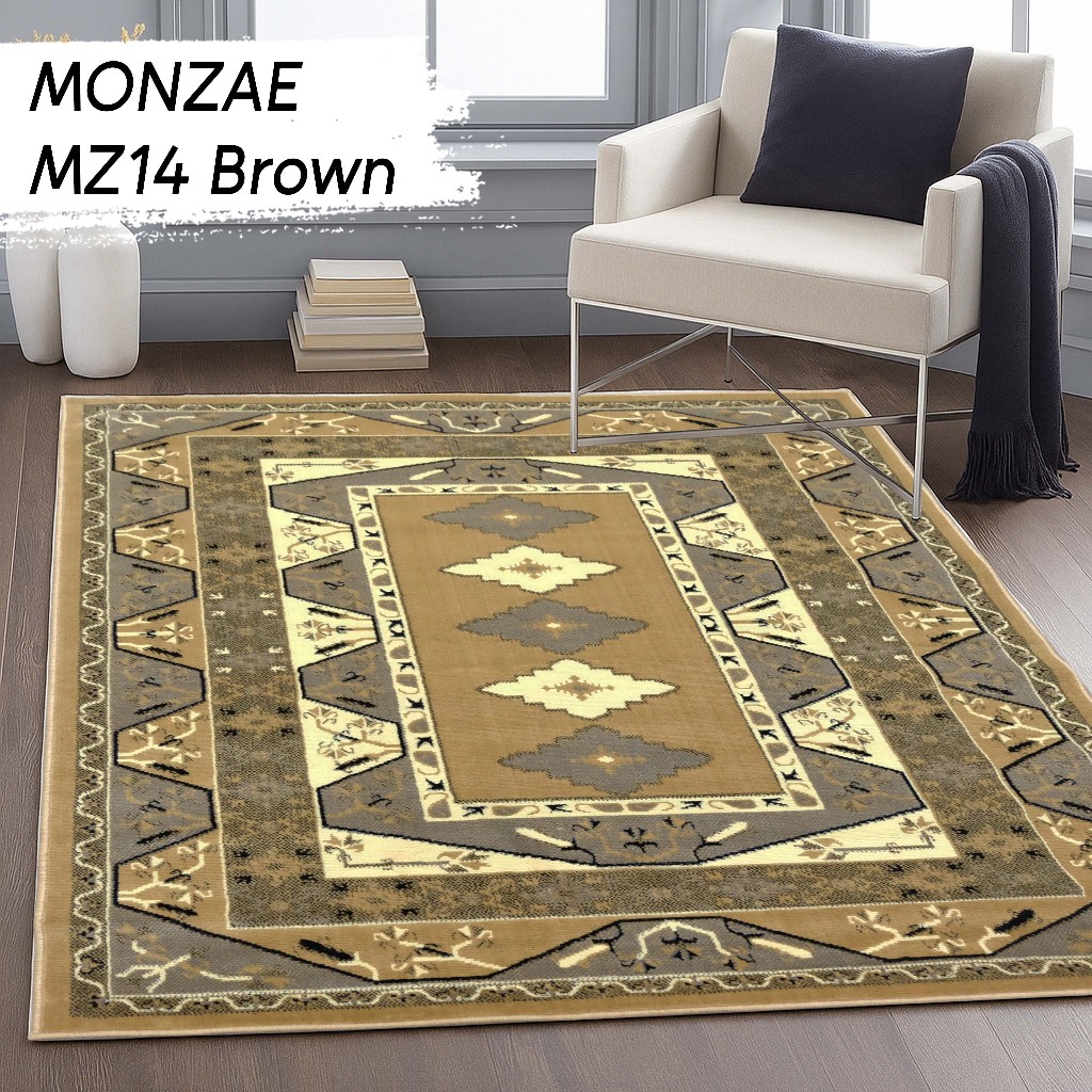 MONZAE CARPET 100X150 MZ14 สีน้ําตาล