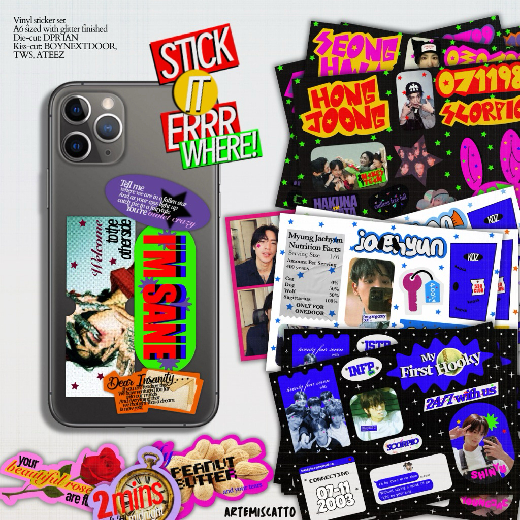 [CLEARANCE] STICK IT ERRRWHERE - TWS A6 Glitter Fanmade Sticker - Hanjin Jihoon