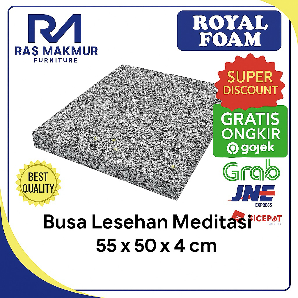 Royal Foam 50x50x4cm Rebounded Meditation Floor Refill Foam – Soft, Solid, Anti-Deflation, Chair