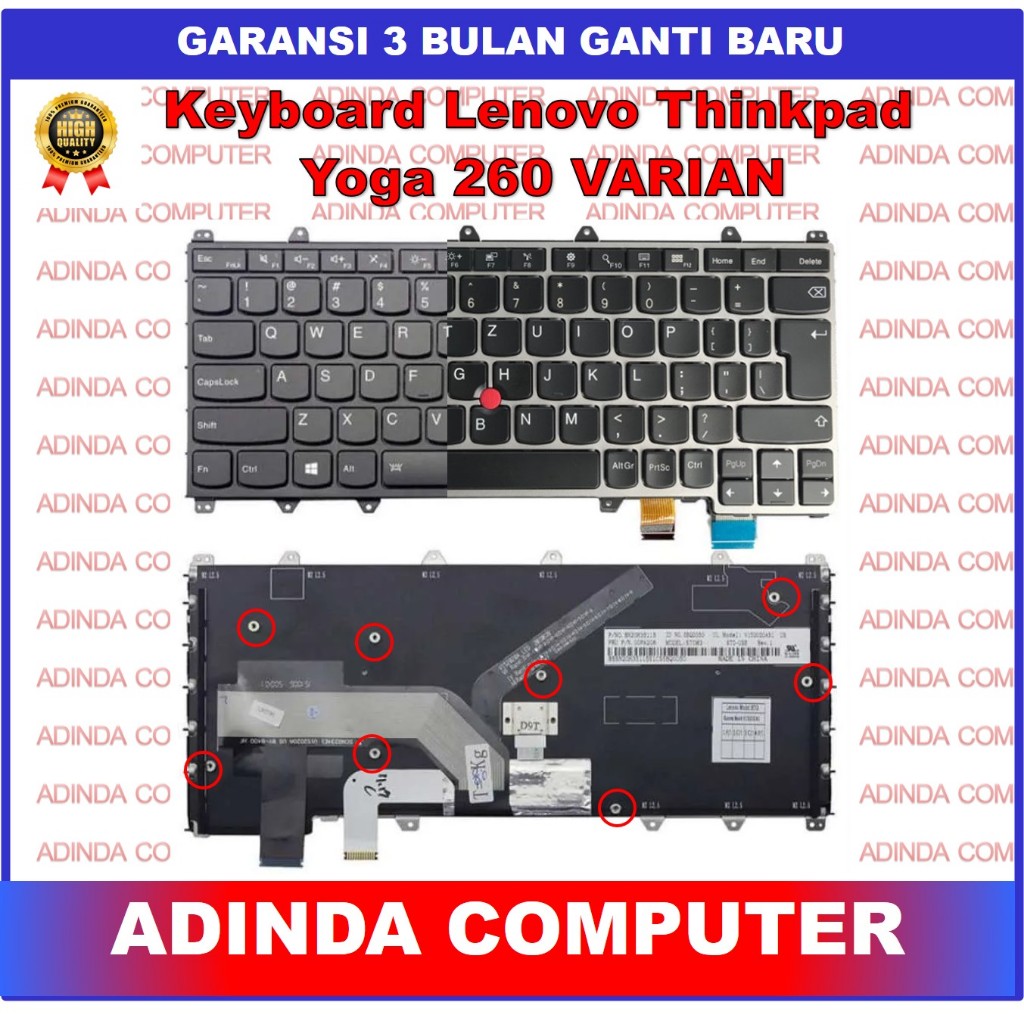 Lenovo Thinkpad Yoga 260S 370 X380 20JH 20JJ 20FD คีย์บอร์ดแบ็คไลท์