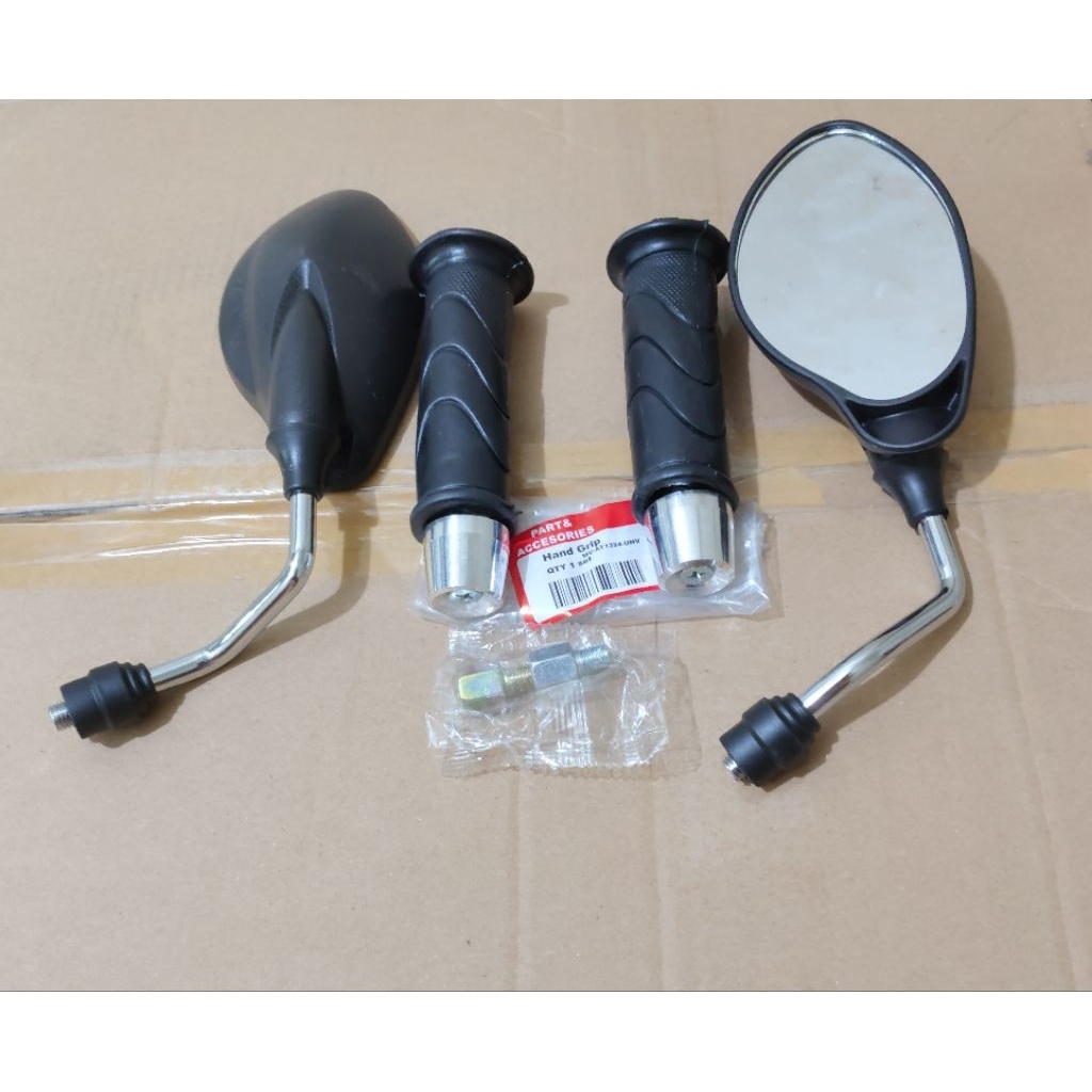 MOTORCYCLE MIRROR X1 MIRROR PNP STEM H0NDA-Y4MAHA PLUS HONDA HANDGRIP + PCX PNP BEAT VARIO NMAX PCX 
