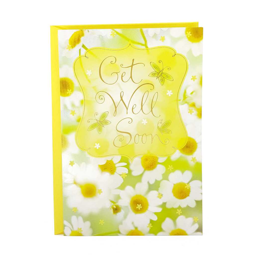 GREETING CARD - HALLMARK - WHITE DAISY - GET WELL SOON