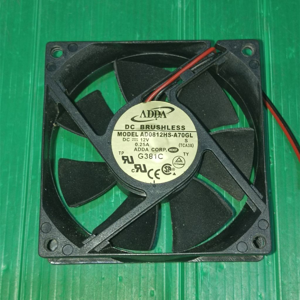 พัดลมประกบสูง 8x8 12V 0.25A