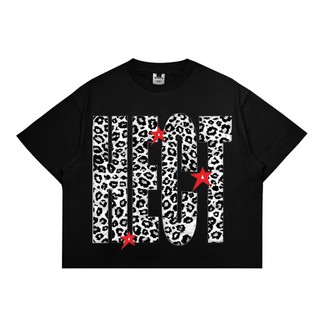 Hectic - T-shirt kaos katun Boxy fit - Hitam - Leopard