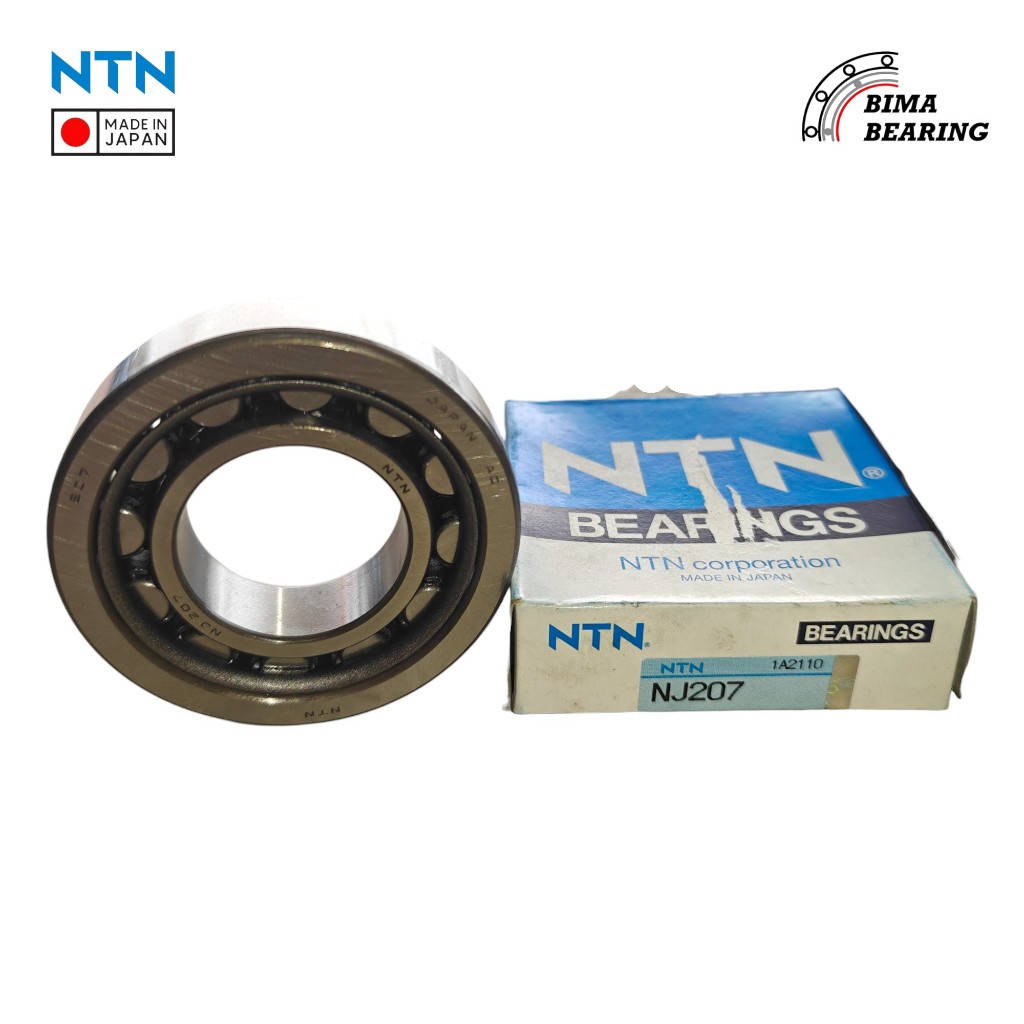 แบริ่ง Nj207 NTN JAPAN Taper Ori กระบอกลูกกลิ้ง Laher Mesin Nj 207 35X72X17