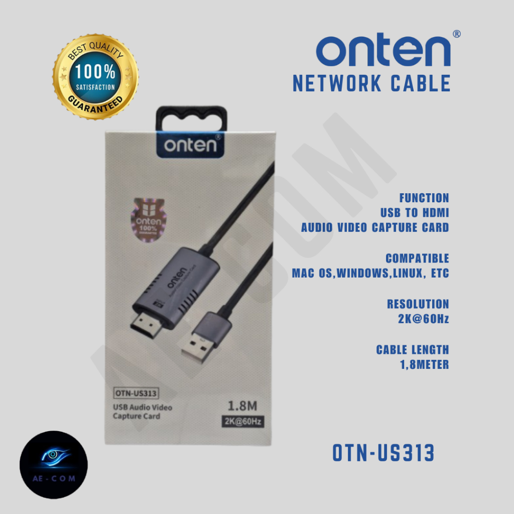 Onten Audio Video Capture Card USB to HDMI Game Record Streaming Live Accessories-1.8M - US313