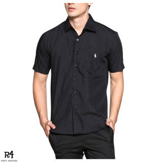 JHS Kemeja Pendek POLO RL Pria Polos Cotton twill Premium Casual Laki-laki Formal Kantoran Slim fit