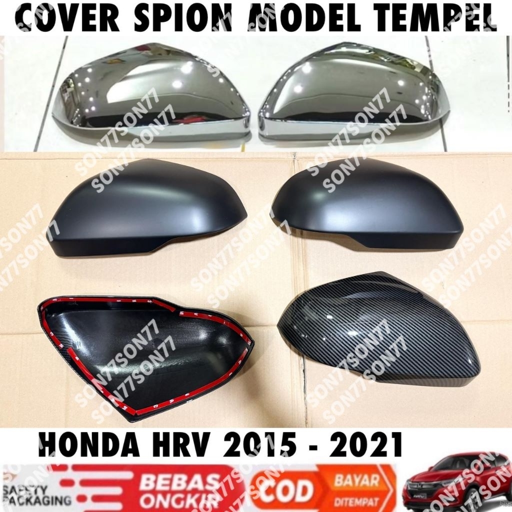 ฝาครอบกระจกมองหลังสําหรับ Honda HRV HR-V เก่า 2015 2017 2020 2021 Chrome Black Glossy Carbon