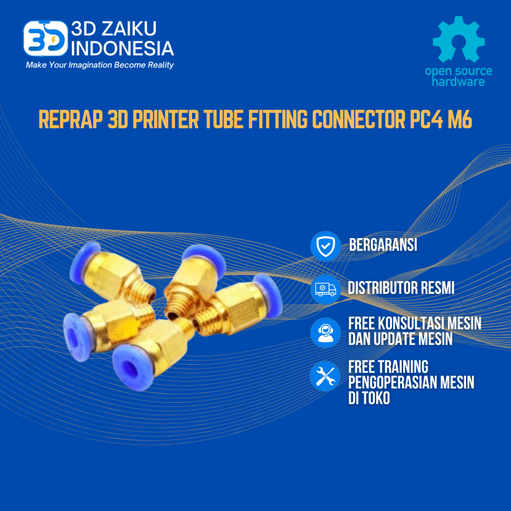 Reprap 3D เครื่องพิมพ์ข้อต่อหลอด PC4 M6