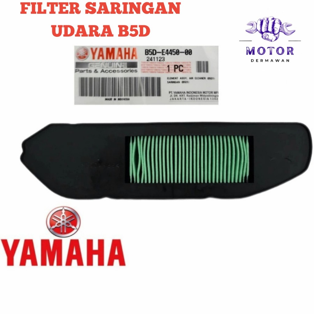 B5D-E4450-00 ORIGINAL กรองอากาศ B5D Yamaha ฟรี GO Gear 125
