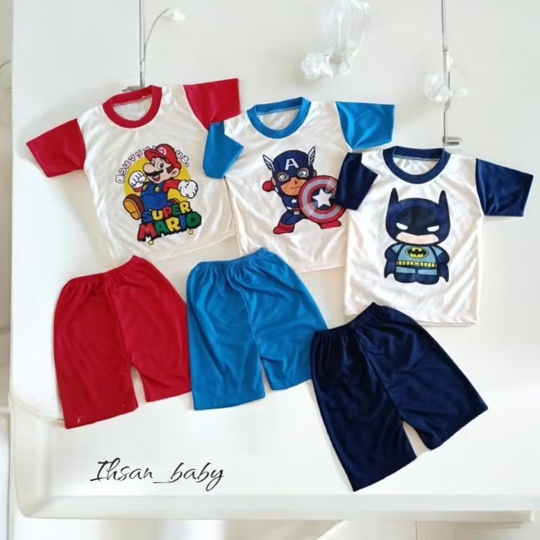 ชุดเสื้อยืดแขนสั้นรวมสีขาว SNI Ilham baby