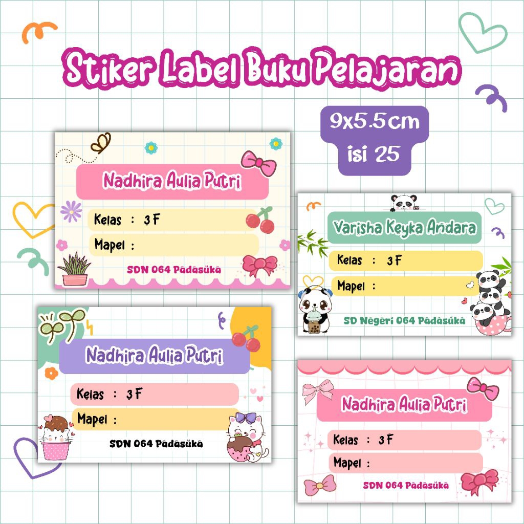 รัฐนิยม 25 SUBJECT BOOK NAME LABEL STICKERS / LABEL STICKERS