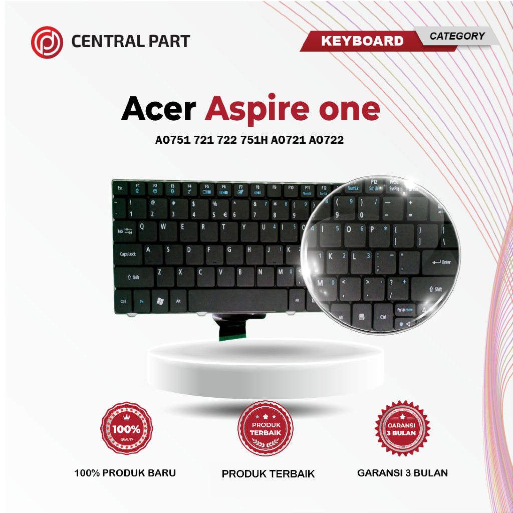 Acer Aspire one AO751 721 722 751H AO721 AO722 คีย์บอร์ดสีดํา