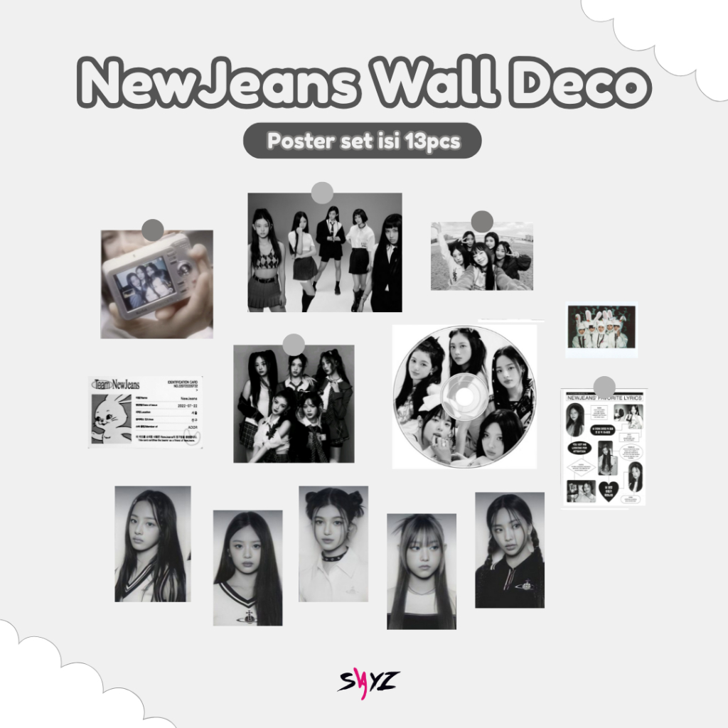 [ 1 ชุด ] NJNS NJZ Art Print Wall deco set / Wall แต่งห้อง / โปสเตอร์ NJZ Haerin Minji Danielle Hyei