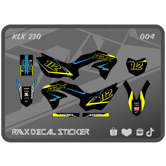 HIJAU MERAH KLX 230 S FULLBODY STICKER (004) KAWASAKI LX SE DECAL STICKER 2019 2020 2021 2022 2023 B