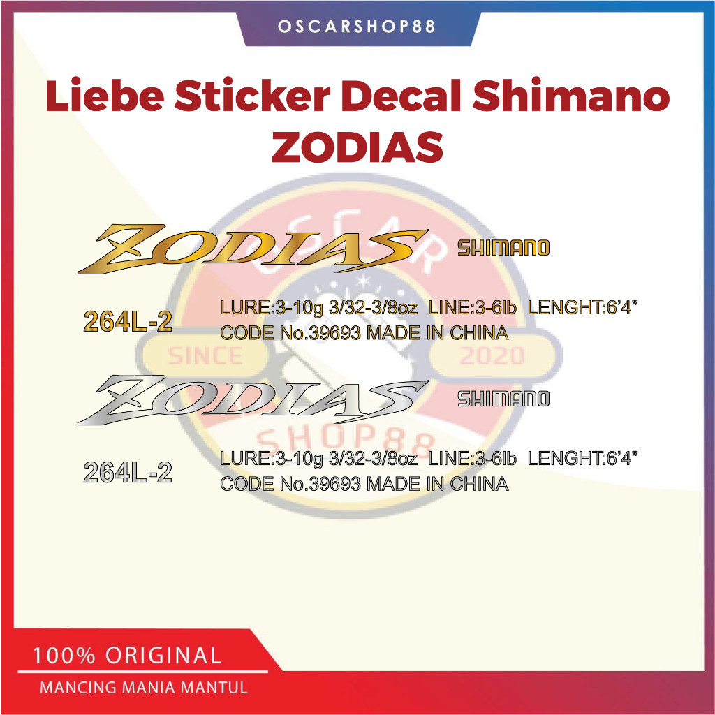 Oscarshop88 Liebe Sticker Decal Rod Shimano Zodias