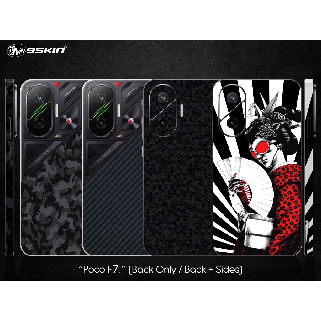 9skin Poco F7 PocoF7 Back Case Skin Custom Carbon Leather Special Texture