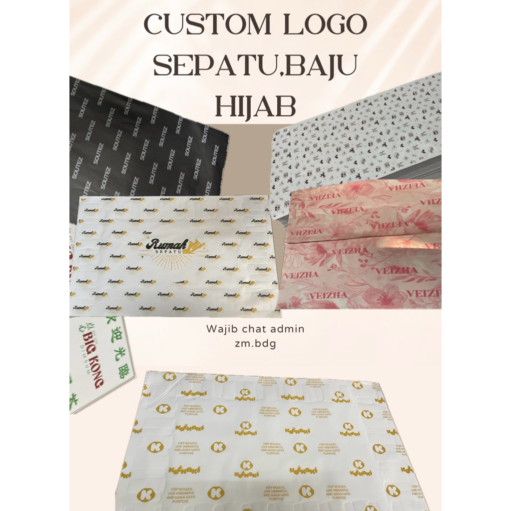 (โลโก้ CUSTOM) PACKING TISSUE PAPER / OLSHOP PACKING PAPER