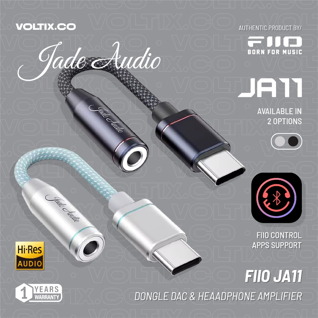 FiiO Jade Audio JA11 / JA-11 / JA 11 USB Type C ถึง 3.5 มม.หูฟัง/หูฟัง DAC และเครื่องขยายเสียงสําหรั