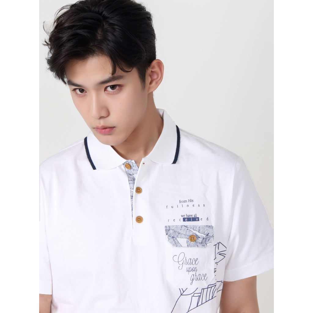 HANDESIGN เสื้อยืด WHITE COLLAR POCKET LIMITED GRACE UPON GRACE / CODE: SC GRACE1