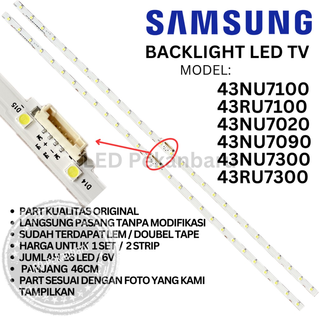 SAMSUNG 43 INC LED TV BACKLIGHT UA 43NU7100 43NU7020 43NU7090 BL 43RU7100