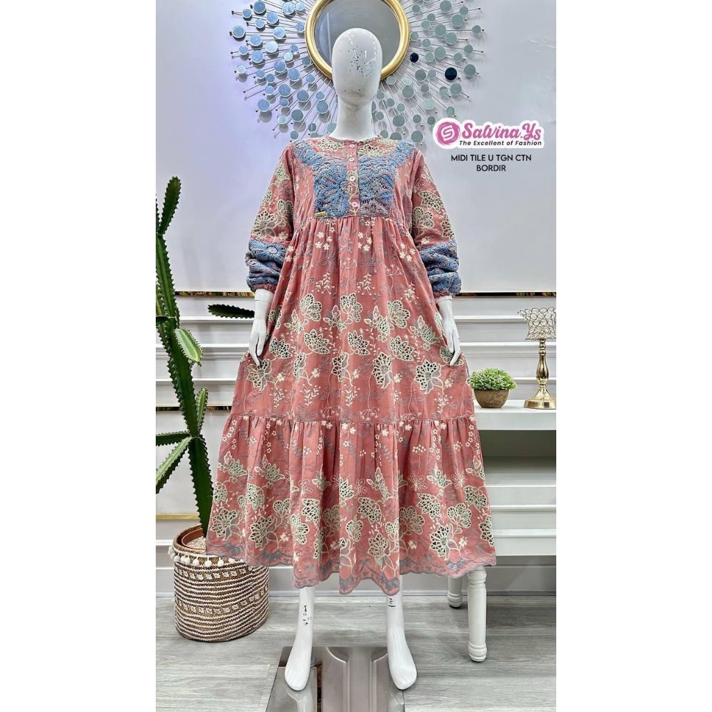 SALVINA YS.MIDI KNITTED TILE DESIGN/MIDI BUSUI LD 102 PB 130