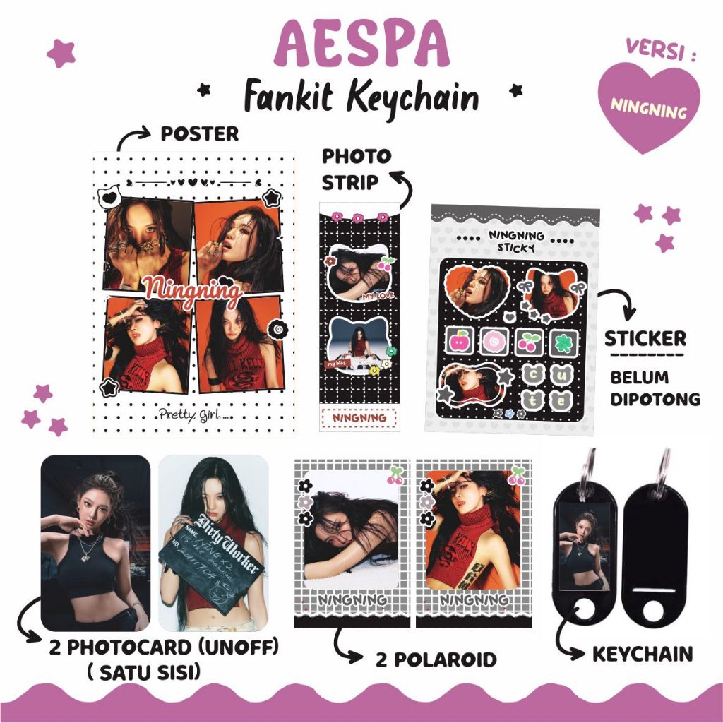 [FREEBOX] DECO FANKIT 7K KEYCHAIN AESPA - DIRTY WORK II HAMPERS KPOP AESPA