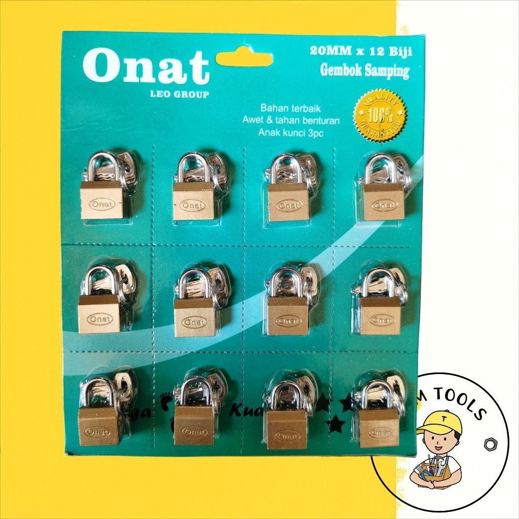กุญแจล็อคข้าง ONAT 20mm & 25mm (โหลละ 12pc)