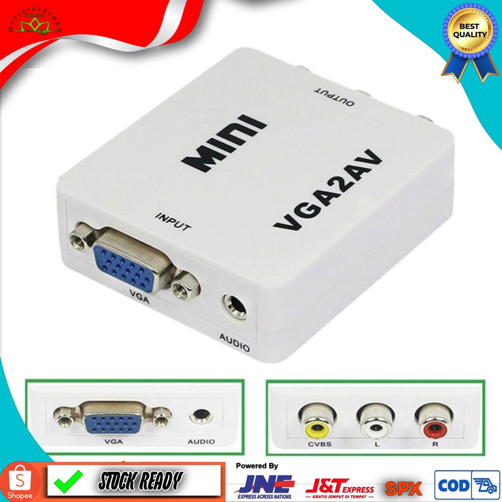 ตัวแปลง VGA เป็น RCA / ตัวแปลง AV2VGA / VGA เป็น AV / กล่องมินิ VGA เป็น AV
