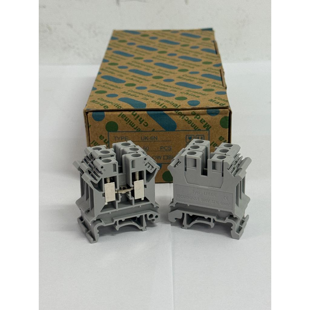 เทอร์มินอลบล็อค Din Rail UK6N / UK-6N 800V 57A