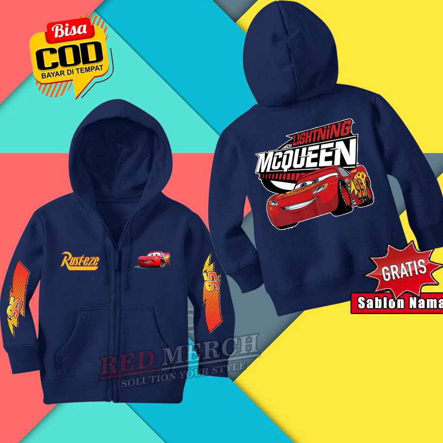 เสื้อแจ็คเก็ตเด็กชาย McQueen Cars / เสื้อฮู้ดซิป McQueen Lightning