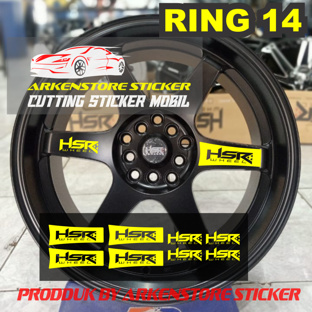 สติ๊กเกอร์สติ๊กเกอร์ VELK HSR WHEEL VOLK VELK สติ๊กเกอร์รถยนต์ HSR WHEEL RACING RING 14 เบรกต์ 8 ชิ้