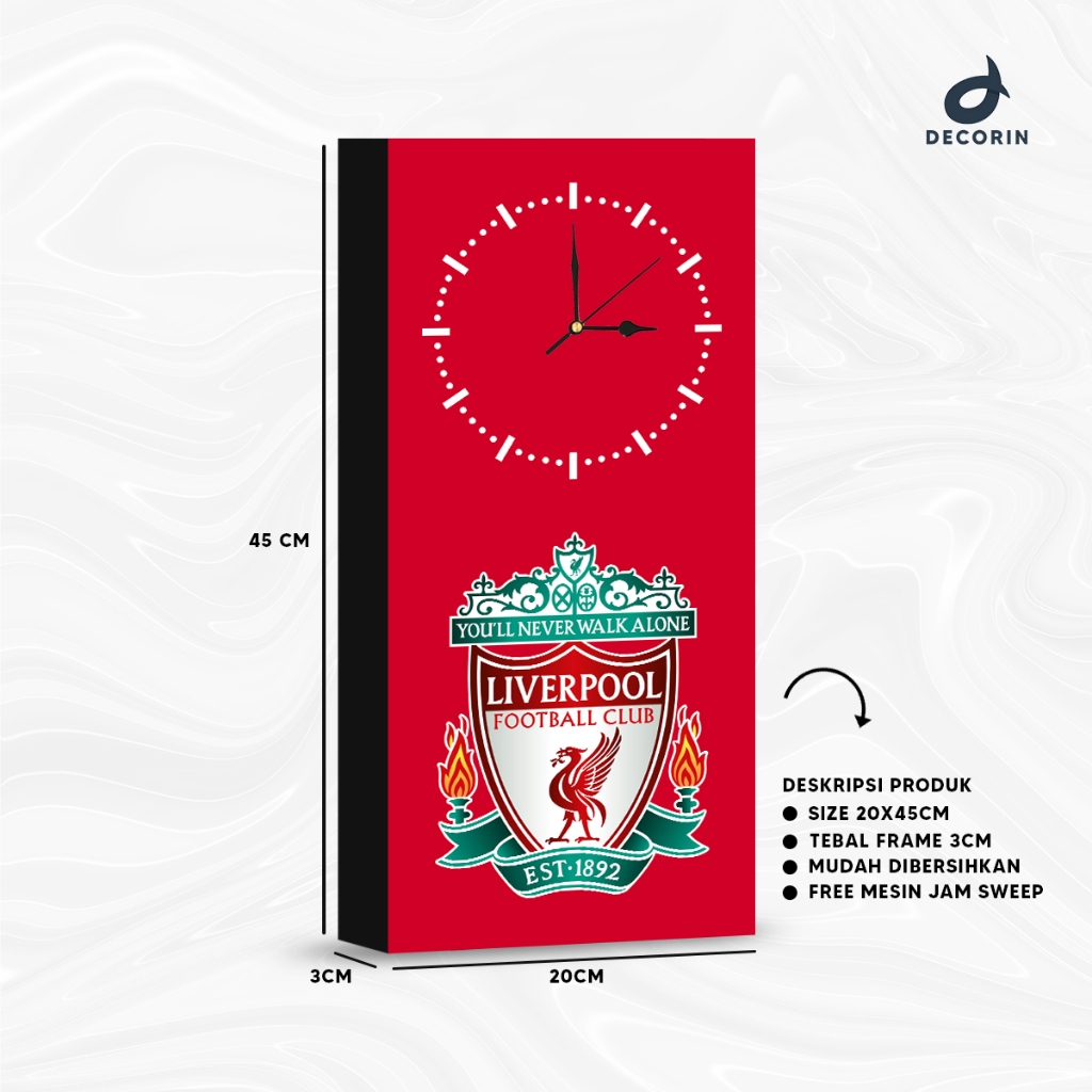 นาฬิกาแขวน Pitbox Liverpool - ตกแต่งห้องฟุตบอลเด็กชาย - Decorin