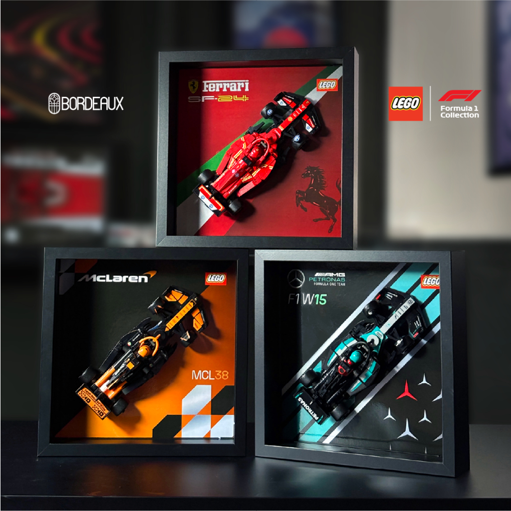 LEGO F1 FRAME FERRARI MCLAREN REDBULL MERCEDES BY BORDEAUX WALL DISPLAY COLLECTION สูตร 1