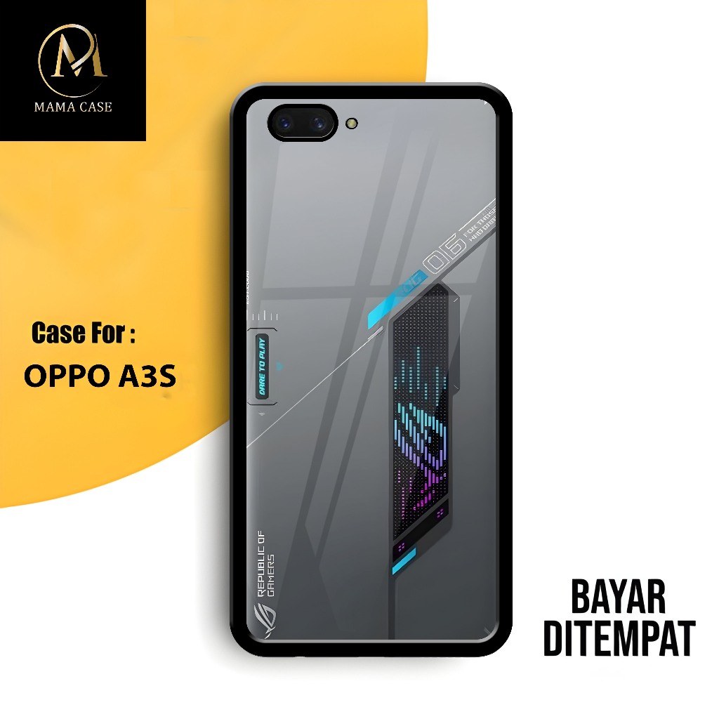 Softcase Glass Kaca Motif Cyber City Aesthetic - Case OPPO A3S A1K F5 F7 F9 A5S A12 REALME C1 C2 - C