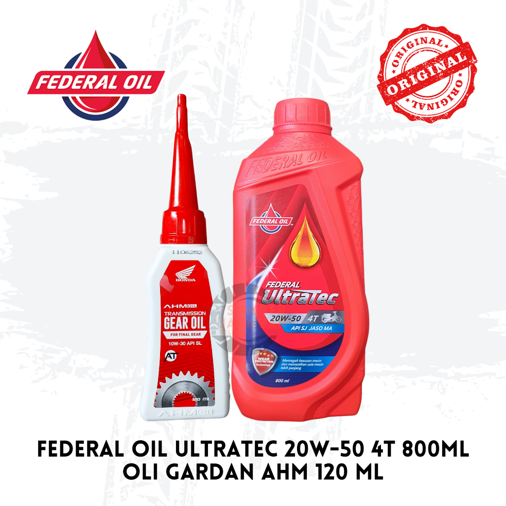 MESIN Federal Utratecc 20W-50 0.8L น้ํามันเครื่องและ AMH Federal Xsis Jumbo Xcool 120 ML แพ็คเกจน้ํา