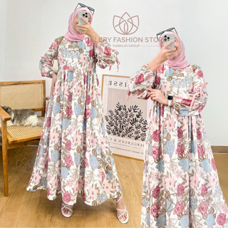 Midi Dress Rayon Premium Jumbo Busui Illaya By Kamalin | dress wanita