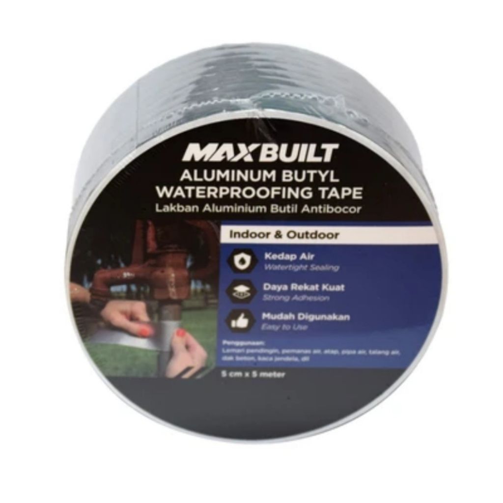 MAXBUILT 5 CMX5 MTR WATERPROOF INSULATION ALUMINIUM BUTYL RUBBER - สีเงิน
