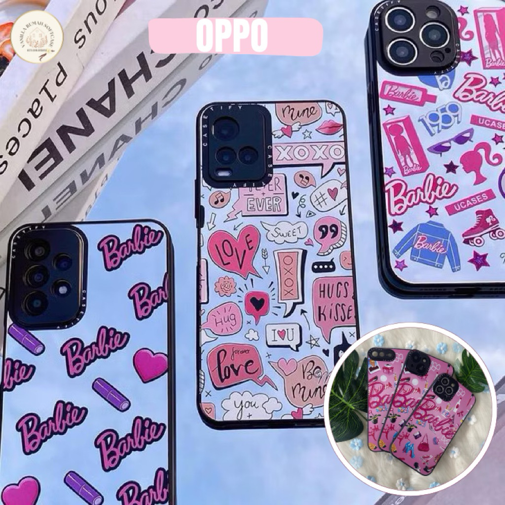 เคสสําหรับ OPPO CASETIFY BARBIE MIRROR FASHION Ren0 7z/Ren0 8z 5G Ren0 6 4G Ren0 5 A53/A33 A74/A95 4