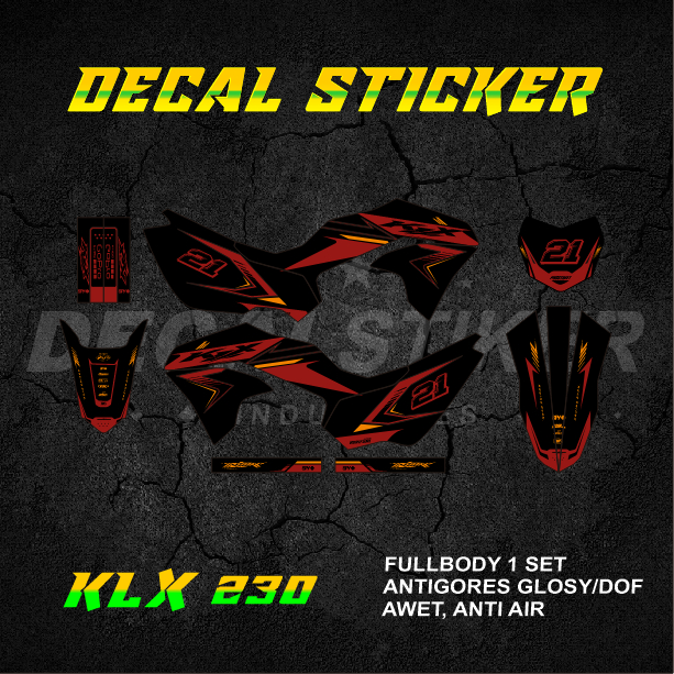 HIJAU UNGU MERAH DECAL STICKER KLX 230 R FULLBODY (015) DECAL STICKER LX SE SM 2019 2020 2021 2022 2