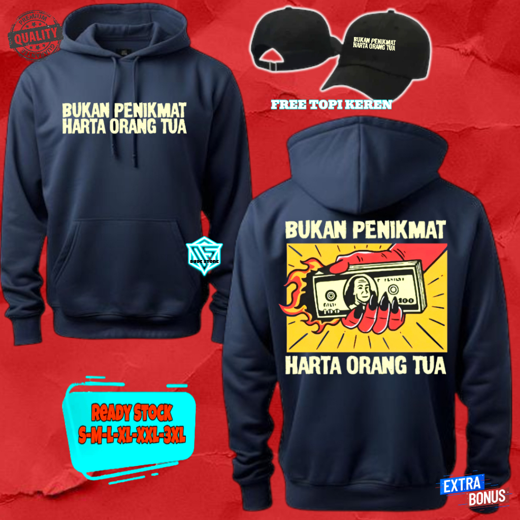 KATUN DUDESTORE CLTHING DISTRO JUMP HOODIE NOT PARENT HARTERS COOL DESIGN 2D DOLLAR FLEECE COTTON ฟร