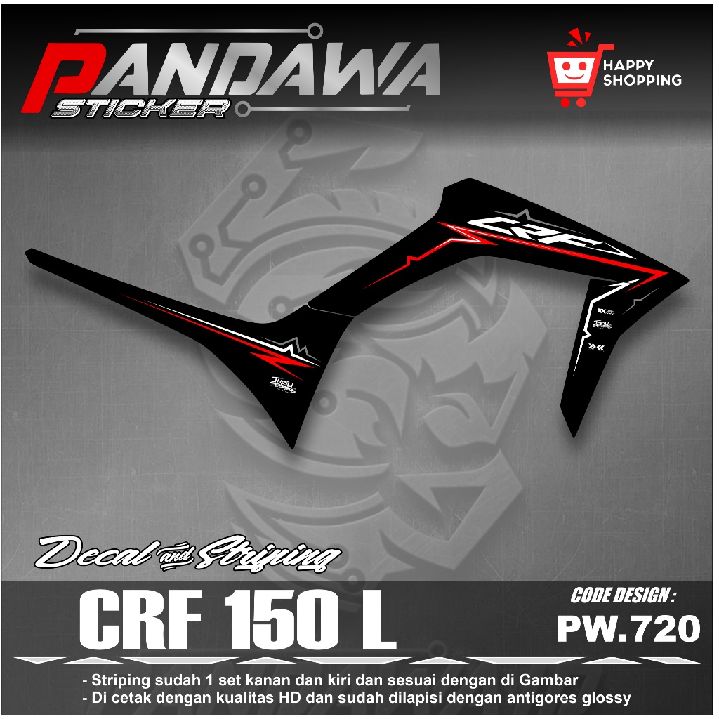Honda CRF 150 L Motorcycle Striping Sticker Variation Sticker List (TA657) Semi Full Original PW 720