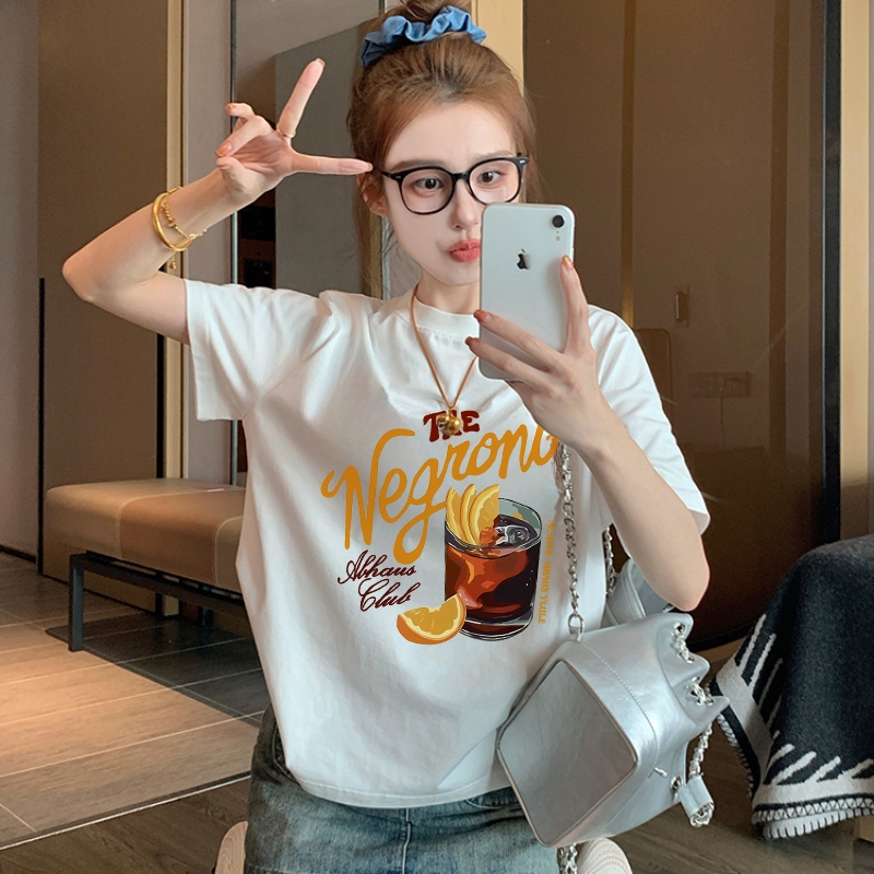 Sifanti • เสื้อยืดแขนสั้นผู้หญิง top koktail negroni oversize