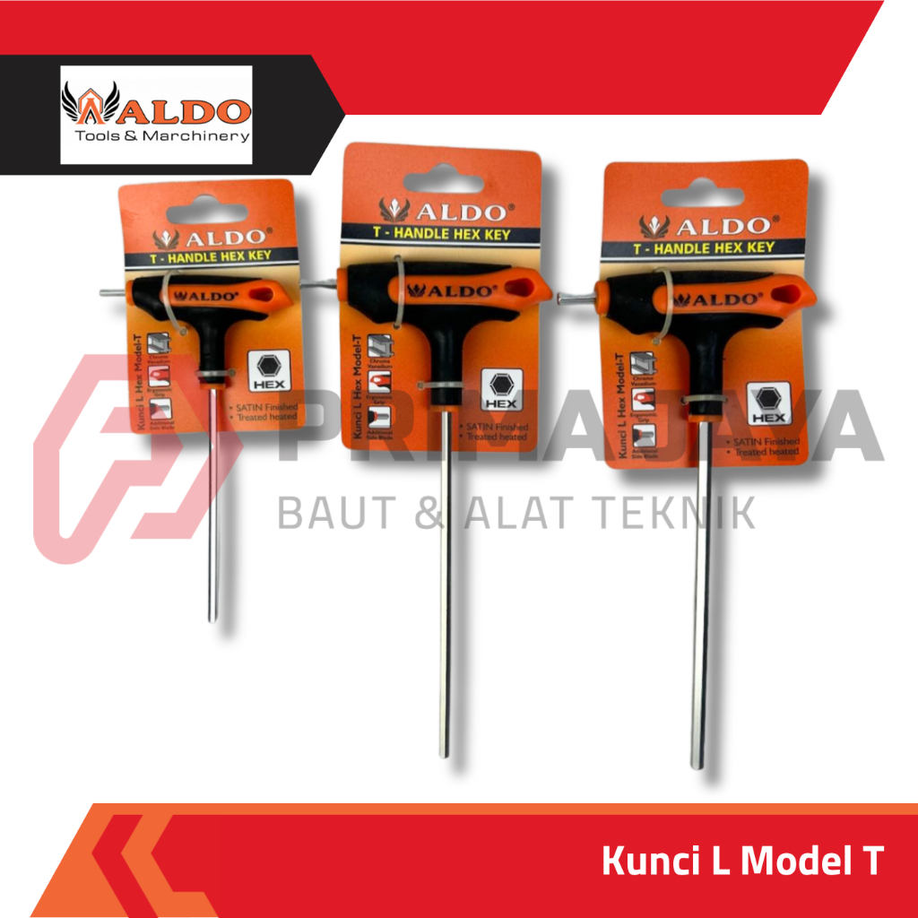 T-MODEL HEXAGON L-WRENCH / INBUS L-WRENCH / ALLEN T-HANDLE WRENCH 3 - 5 MM ALDO