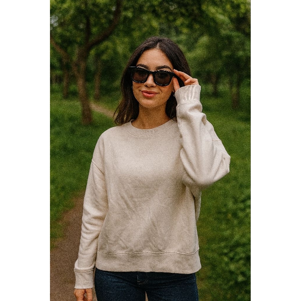 Crewneck / Sweatshirt UN1**0 สําหรับผู้หญิง 01 Size M oversize, L fit XL (P58 x L57)