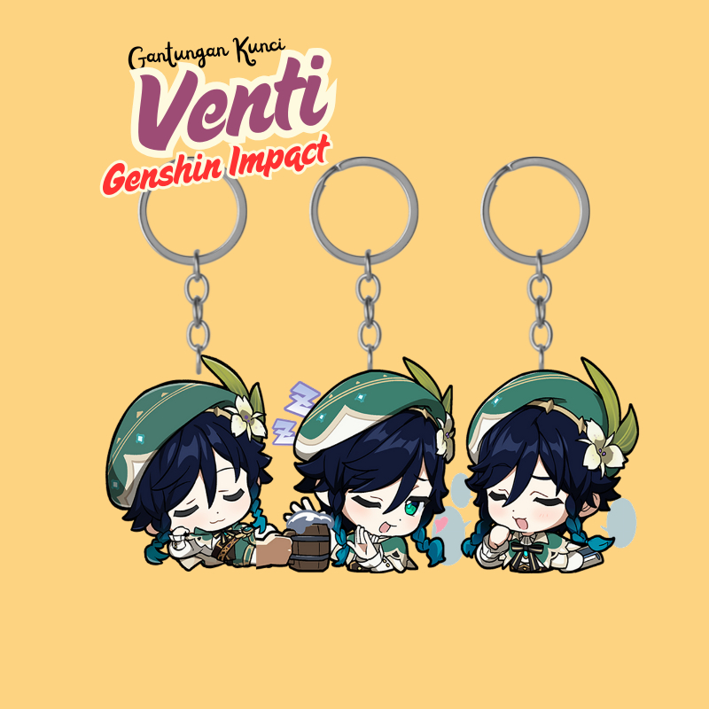 พวงกุญแจ GANTUNGAN Genshin Impact Venti | พรีเมี่ยมเลเซอร์ตัด 2 ด้าน ยูวี พวงกุญแจอะคริลิค | พวงกุญแ