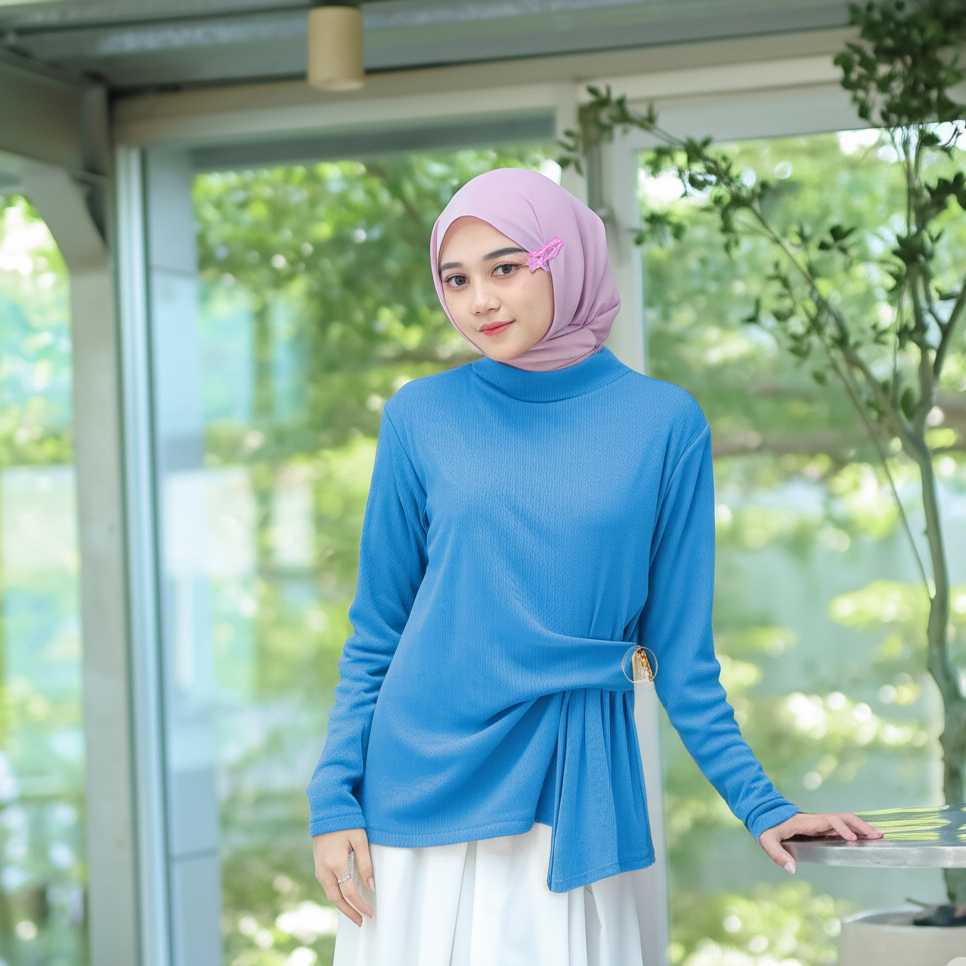 KN555| LEVINA BASIC KNIT| ถักพรีเมี่ยม| Sabrina Knit Neck Top| เสื้อไหมพรมทิฟฟานี่| เสื้อเบลาส์ลุคเก