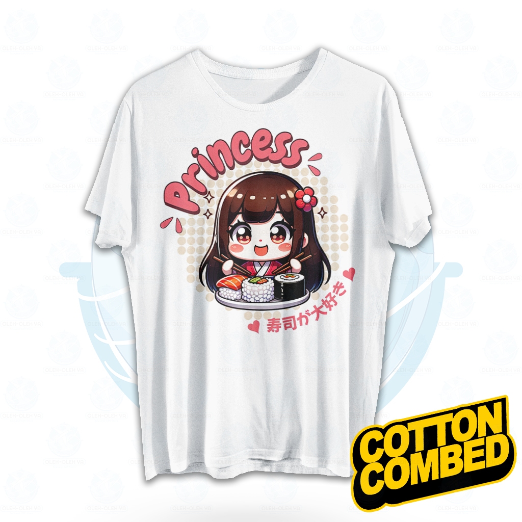 ของที่ระลึก YA เสื้อยืดสําหรับผู้ใหญ่สําหรับผู้ชายและผู้หญิง Princess Sushi Japanese – เสื้อยืด Unis