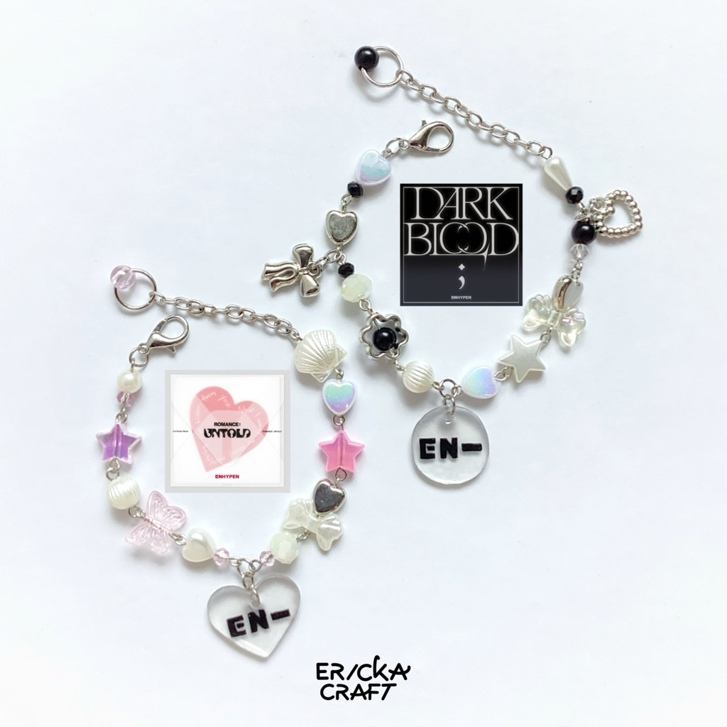 ENHYPEN BRACELET โลโก้ POLAROID LOVE DARK BLOOD THEME AESTHETIC BRACELET Y2K COQUETTE KPOP IDOL เกาห
