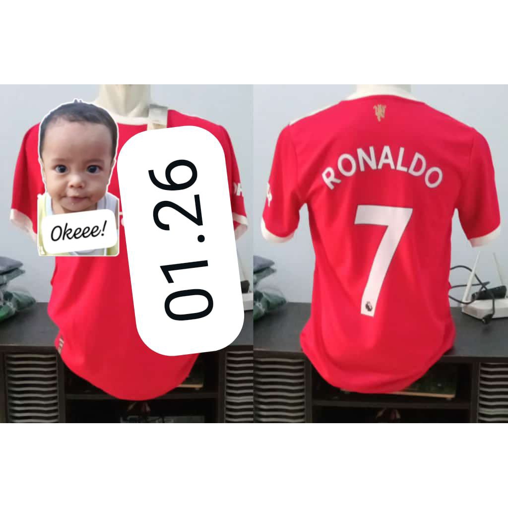 MERAH Cristiano Ronaldo 7 ไซส์ M Manchester Red home 2021/2022